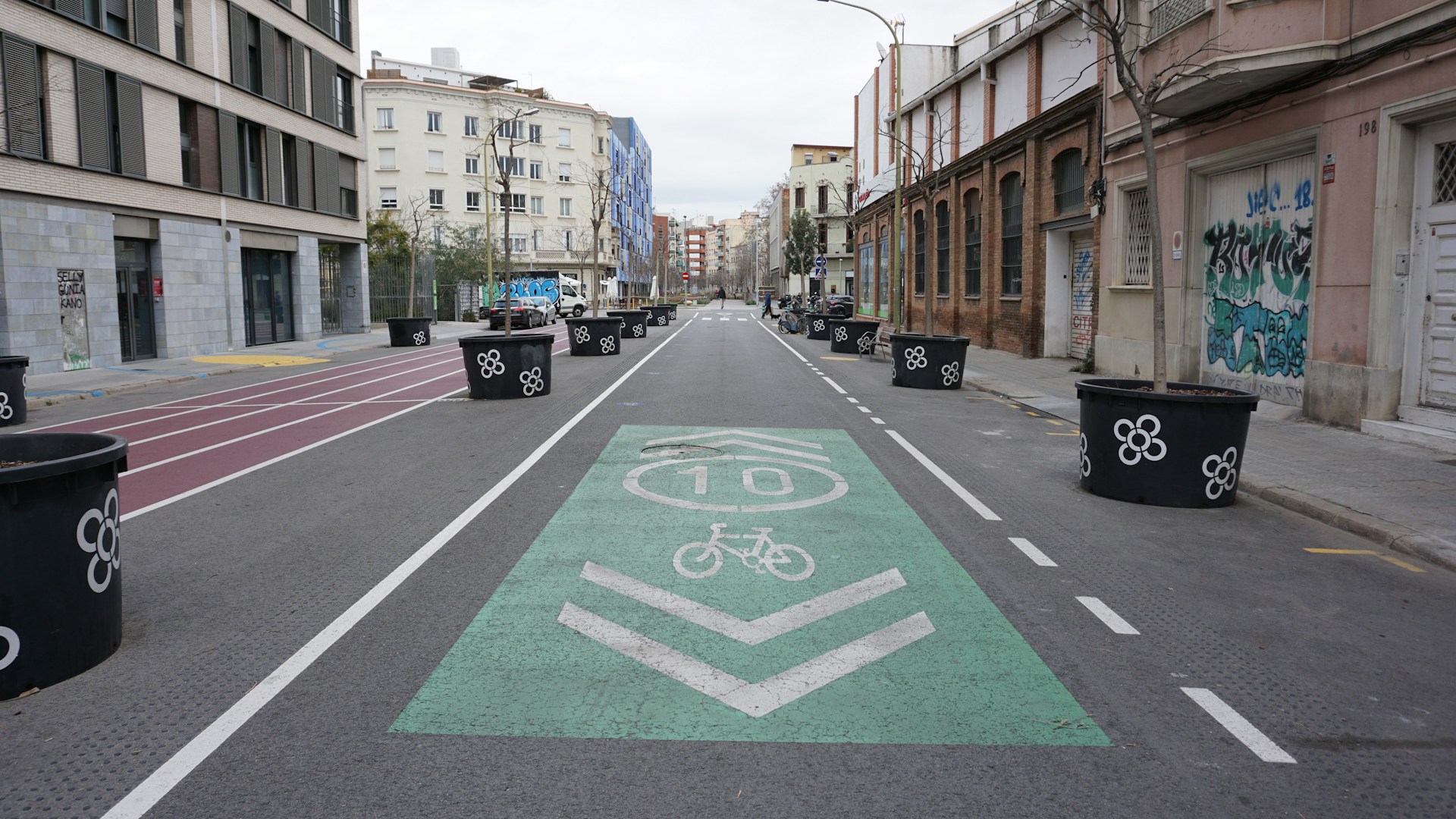 A bicycle lane.